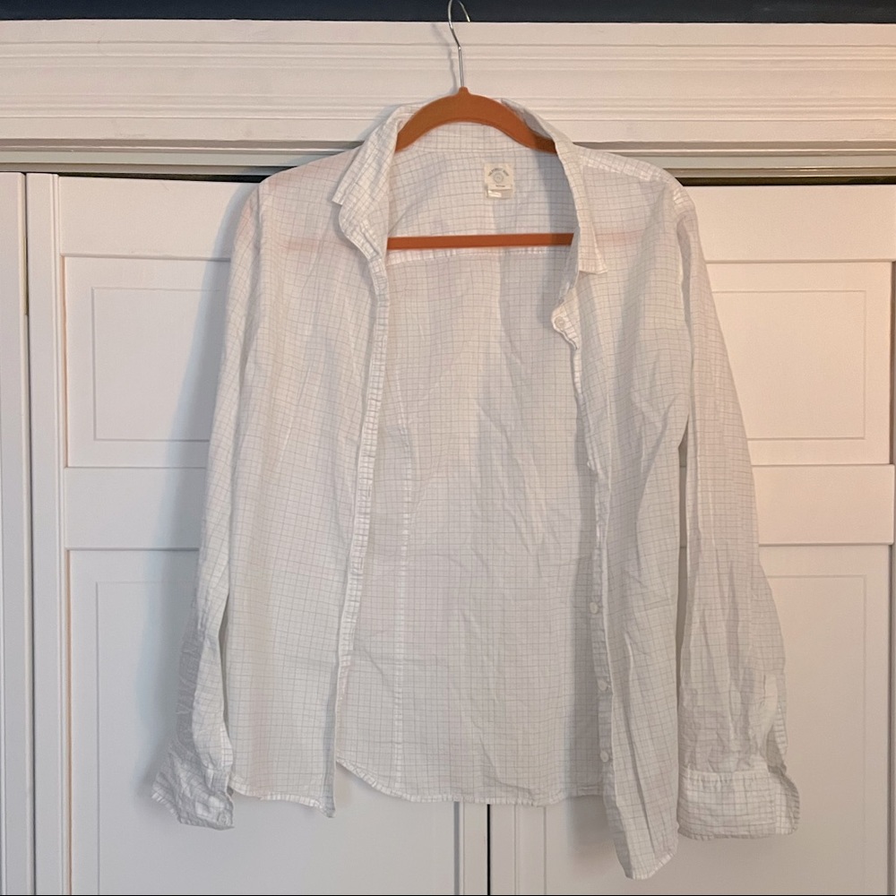 JCrew Perfect Shirt in subtle blue and white check